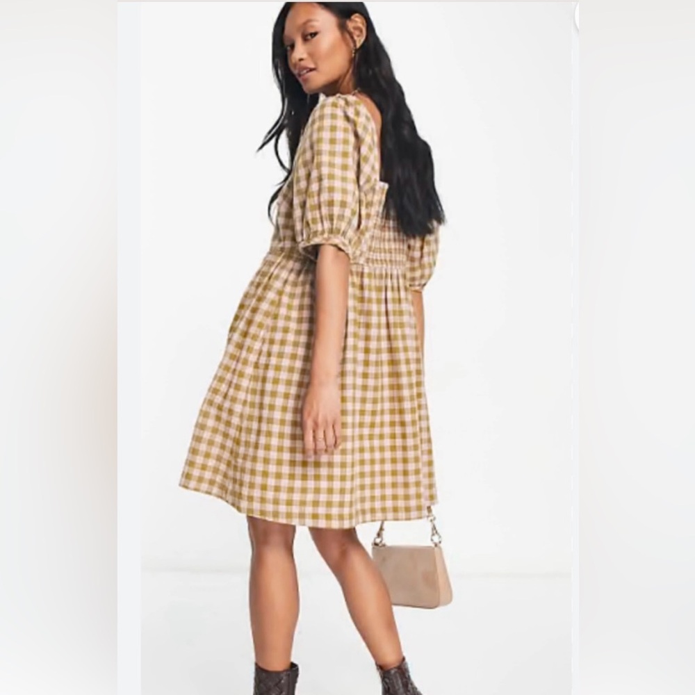 Madewell gingham babydoll dress